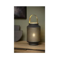 Lucide JAMILA - Tafellamp - Ø 15,5 cm - 1xE14 - Grijs Lucide