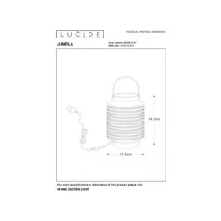 Lucide JAMILA - Tafellamp - Ø 15,5 cm - 1xE14 - Wit Lucide