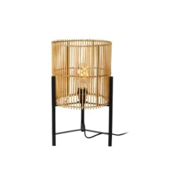 Lucide JANTINE - Tafellamp - Ø 30 cm - 1xE27 - Licht hout
