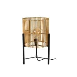 Lucide JANTINE - Tafellamp - Ø 30 cm - 1xE27 - Licht hout