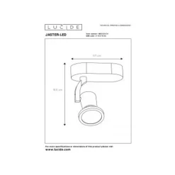 Lucide JASTER-LED - Plafondspot - LED - GU10 - 1x5W 2700K - Wit