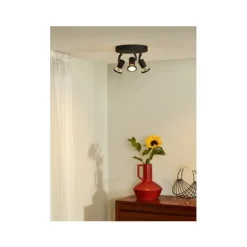 Lucide JASTER-LED - Plafondspot - Ø 20 cm - LED - GU10 - 3x5W 2700K - Zwart