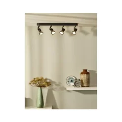 Lucide JASTER-LED - Plafondspot - LED - GU10 - 4x5W 2700K - Zwart