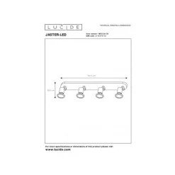 Lucide JASTER-LED - Plafondspot - LED - GU10 - 4x5W 2700K - Zwart