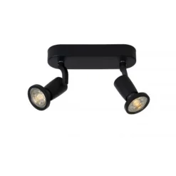 Lucide JASTER-LED - Plafondspot - LED - GU10 - 2x5W 2700K - Zwart