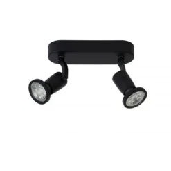 Lucide JASTER-LED - Plafondspot - LED - GU10 - 2x5W 2700K - Zwart