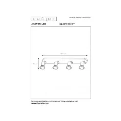 Lucide JASTER-LED - Plafondspot - LED - GU10 - 4x5W 2700K - Wit