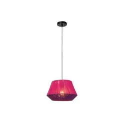 Lucide JESSICA Hanglamp-Roze-1xE27-60W-Katoen
