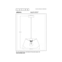 Lucide JESSICA Hanglamp-Roze-1xE27-60W-Katoen