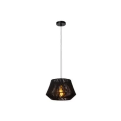 Lucide JESSICA Hanglamp-Zwart-1xE27-60W-Katoen