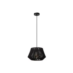 Lucide JESSICA Hanglamp-Zwart-1xE27-60W-Katoen