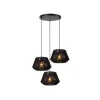 Lucide JESSICA Hanglamp-Zwart-Ø35,5-3xE27-60W-Katoen