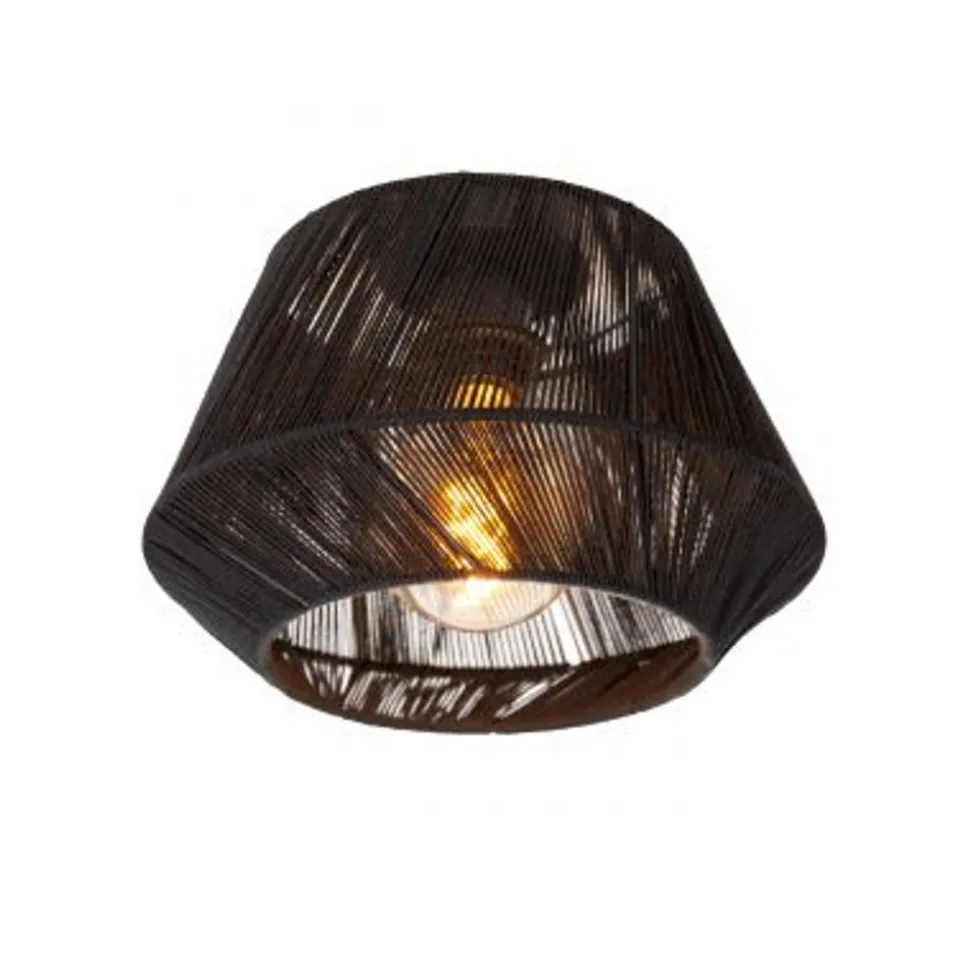 Lucide JESSICA Plafonnière-Zwart-1xE27-60W-Katoen