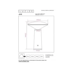 Lucide JIVE Tafellamp Buiten-Wit-Ø13,7-LED Dimb.-3W