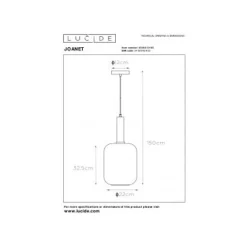 Lucide JOANET - Hanglamp - Ø 22 cm - 1xE27 - Fumé Lucide