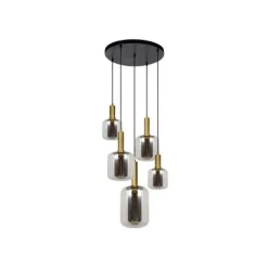 Lucide JOANET - Hanglamp - Ø 71 cm - 5xE27 - Fumé