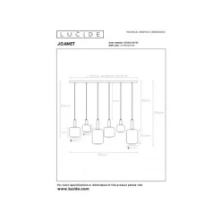Lucide JOANET - Hanglamp - 6xE27 - Fumé