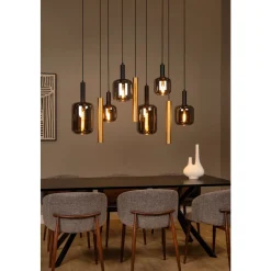 Lucide JOANET - Hanglamp - 6xE27 - Messing