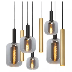 Lucide JOANET - Hanglamp - 6xE27 - Messing