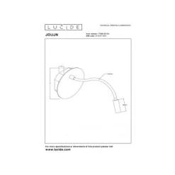 Lucide JOLIJN Bedlamp-Zwart-Ø11-LED-2W-3000K