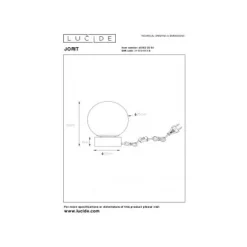 Lucide JORIT - Tafellamp - Ø 25 cm - 1xE27 - Fumé Lucide