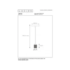Lucide JOVA - Hanglamp - Ø 4,6 cm - 1xE27 - Mat Goud / Messing