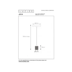 Lucide JOVA - Hanglamp - Ø 4,6 cm - 1xE27 - Zwart