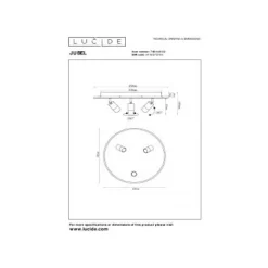 Lucide JUBEL Plafonnière-Mat Go.-Ø48-LED Dimb.-5W-2700K
