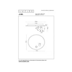 Lucide JUBEL Plafonnière-Zwart .-Ø40-LED Dimb.-5W-2700K