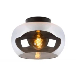 Lucide JUDI Plafonnier Ø30cm H22cm Zwart /smoke glas