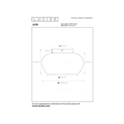 Lucide JUDI Plafonnier Ø30cm H22cm Zwart /smoke glas