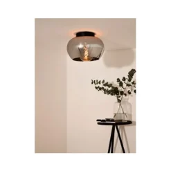 Lucide JUDI Plafonnier Ø30cm H22cm Zwart /smoke glas