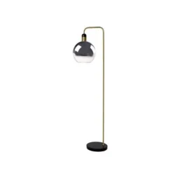 Lucide JULIUS Vloerlamp E27/25W Smoke glas/ Zwart Marmer