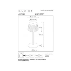 Lucide JUSTINE Tafellamp Buiten-Groen-LED Dimb.-2W-2700K