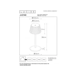 Lucide JUSTINE Tafellamp Buiten-Beige-LED Dimb.-2W-2700K