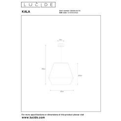 Lucide KALA - Hanglamp - Ø 40 cm - 1xE27 - Taupe