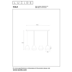 Lucide KALA - Hanglamp - 4xE14 - Taupe