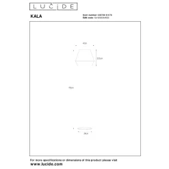 Lucide KALA - Vloerlamp - Ø 40 cm - 1xE27 - Taupe