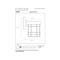 Lucide KEPPEL - Wandlamp Buiten - 1xE27 - IP23 - Zwart Lucide