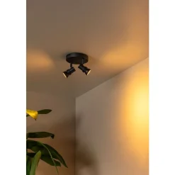 Lucide KIANTI - Plafondspot - Ø 15 cm - 2xGU10 - Zwart