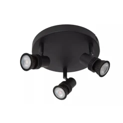 Lucide KIANTI - Plafondspot - Ø 21 cm - 3xGU10 - Zwart