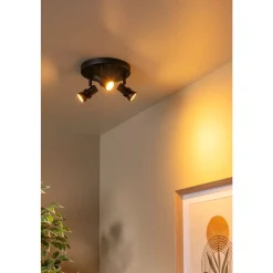 Lucide KIANTI - Plafondspot - Ø 21 cm - 3xGU10 - Zwart