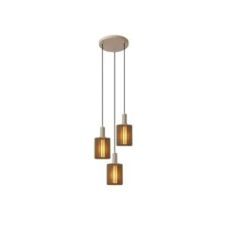 Lucide LAMBRES Hanglamp-Taupe-3xE27-40W-Alumin.