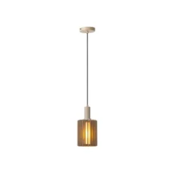 Lucide LAMBRES Hanglamp-Taupe-1xE27-40W-Alumin.