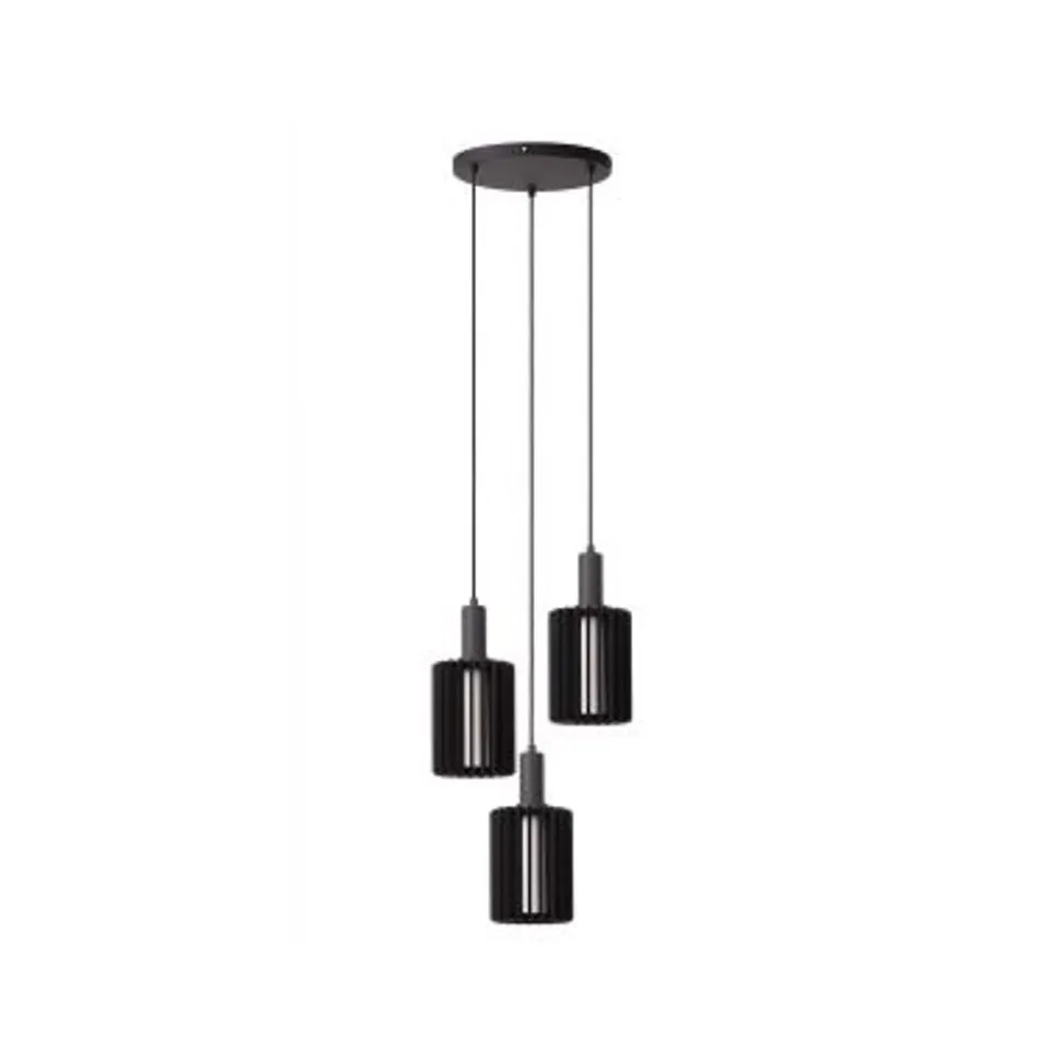 Lucide LAMBRES Hanglamp-Zwart-3xE27-40W-Alumin.