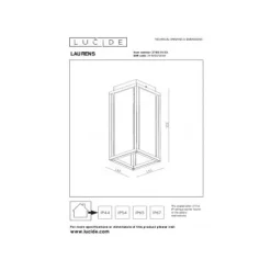 Lucide LAURENS Plafonnière Buiten-Zwart-1xE27-15W-IP54
