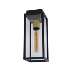 Lucide LAURENS Plafonnière Buiten-Zwart-1xE27-15W-IP54