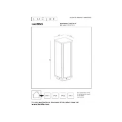 Lucide LAURENS Sokkellamp Buiten-Zwart-1xE27-15W-IP54