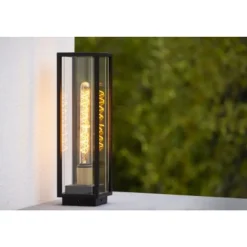 Lucide LAURENS Sokkellamp Buiten-Zwart-1xE27-15W-IP54