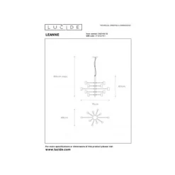 Lucide LEANNE - Hanglamp - Ø 65 cm - 10xE27 - Zwart Lucide